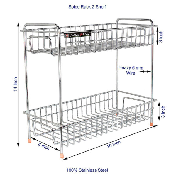 SLIMSHINE Multi Purpose 2 Layer Kitchen Storage Shelf