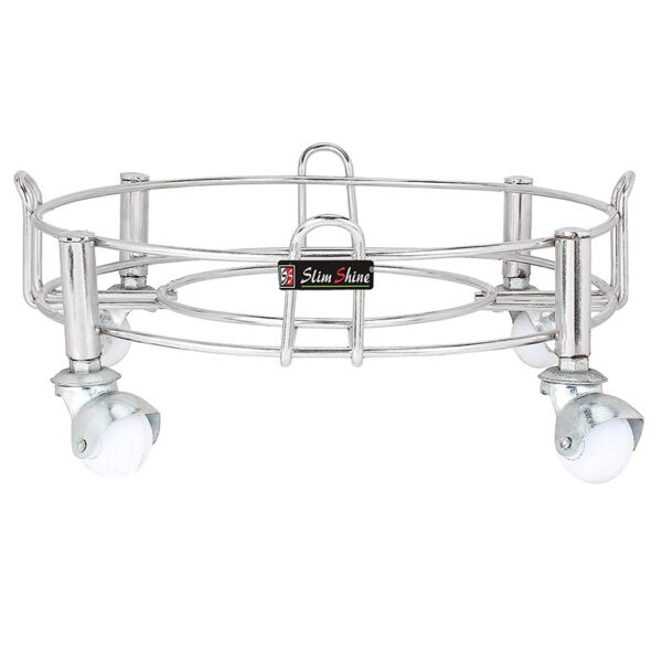 SLIMSHINE Stainless Steel Heavy Cylinder Trolley with Wheels