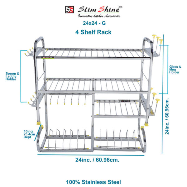 4 Shelf Kitchen Dish Rack (G-SHAPE)