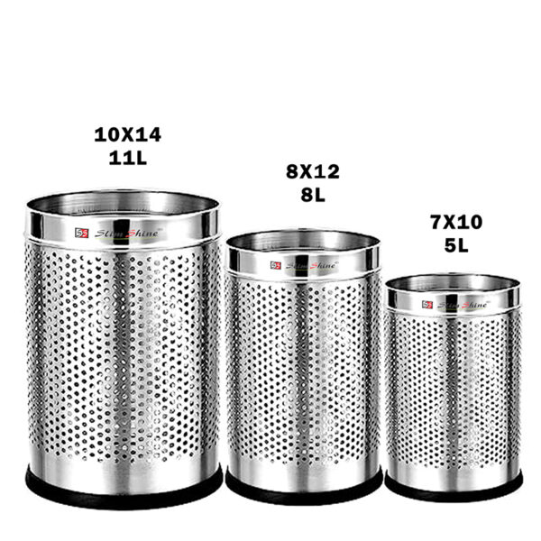 SLIMSHINE Stainless Steel Perforated dustbin Combo