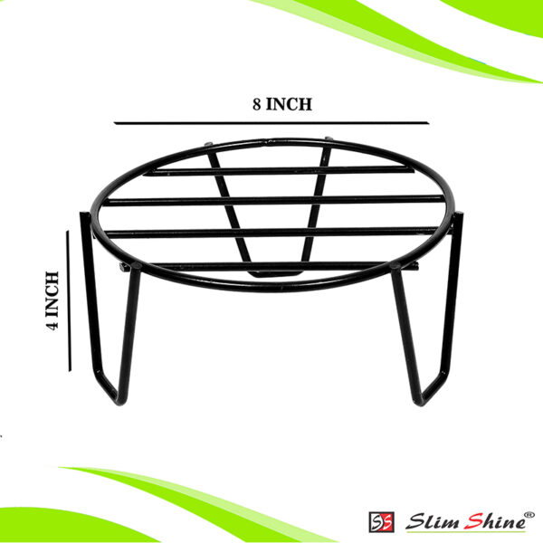 SLIMSHINE Round Iron Planter Black Stand For Indoor Or Outdoor