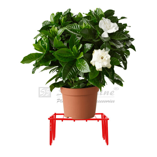 SLIMSHINE Square Iron Planter Red Stand For Indoor Or Outdoor